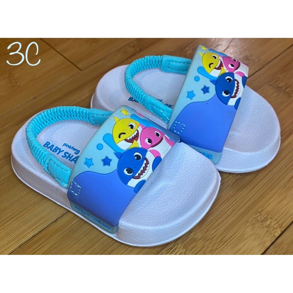 Baby Shark Blue Sling-Back Strap Slip-On Sandals Toddler Size 3C